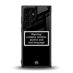 warning sign black edition back phone cover | glass case for samsung galaxy s23 ultra