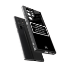 warning sign black edition back phone cover | glass case for samsung galaxy s23 ultra