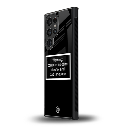 warning sign black edition back phone cover | glass case for samsung galaxy s24 ultra