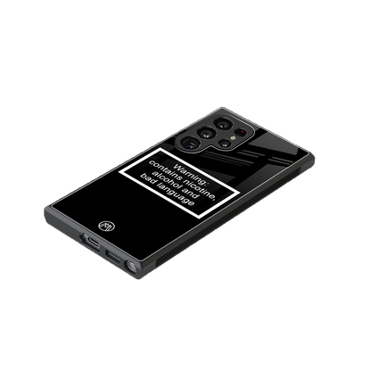 warning sign black edition back phone cover | glass case for samsung galaxy s24 ultra