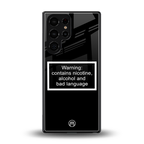 warning sign black edition back phone cover | glass case for samsung galaxy s25 ultra