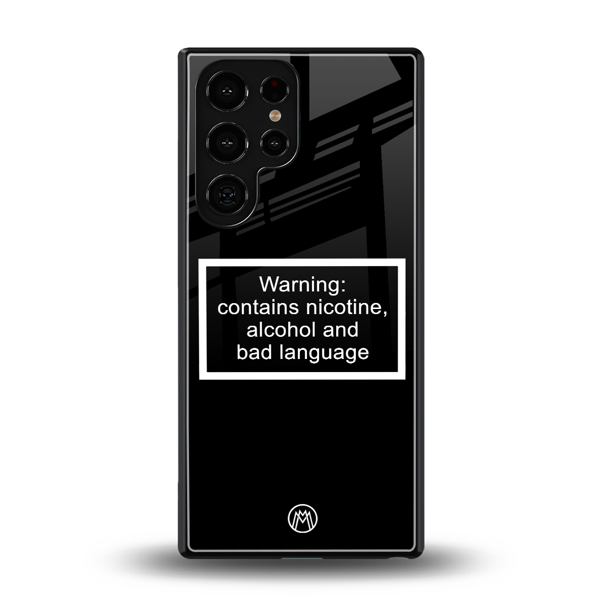 warning sign black edition back phone cover | glass case for samsung galaxy s25 ultra