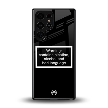 warning sign black edition back phone cover | glass case for samsung galaxy s25 ultra