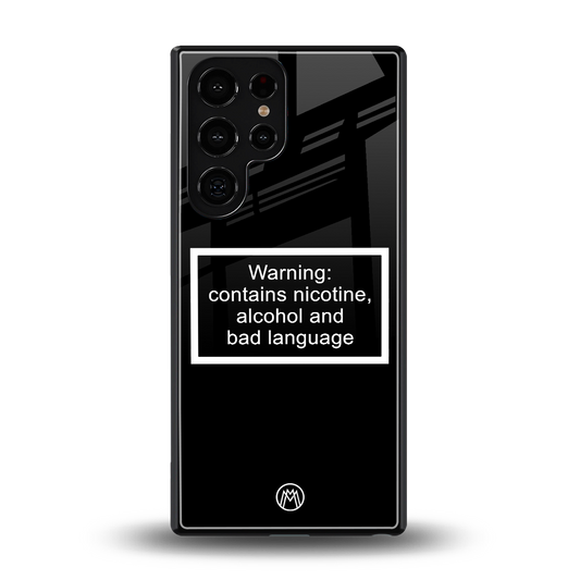 warning sign black edition back phone cover | glass case for samsung galaxy s25 ultra