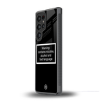 warning sign black edition back phone cover | glass case for samsung galaxy s25 ultra