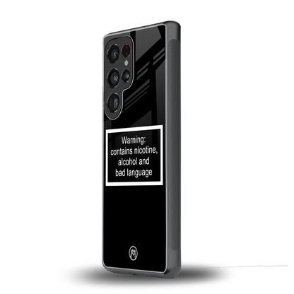 warning sign black edition back phone cover | glass case for samsung galaxy s25 ultra