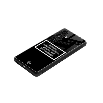 warning sign black edition back phone cover | glass case for samsung galaxy s23 plus