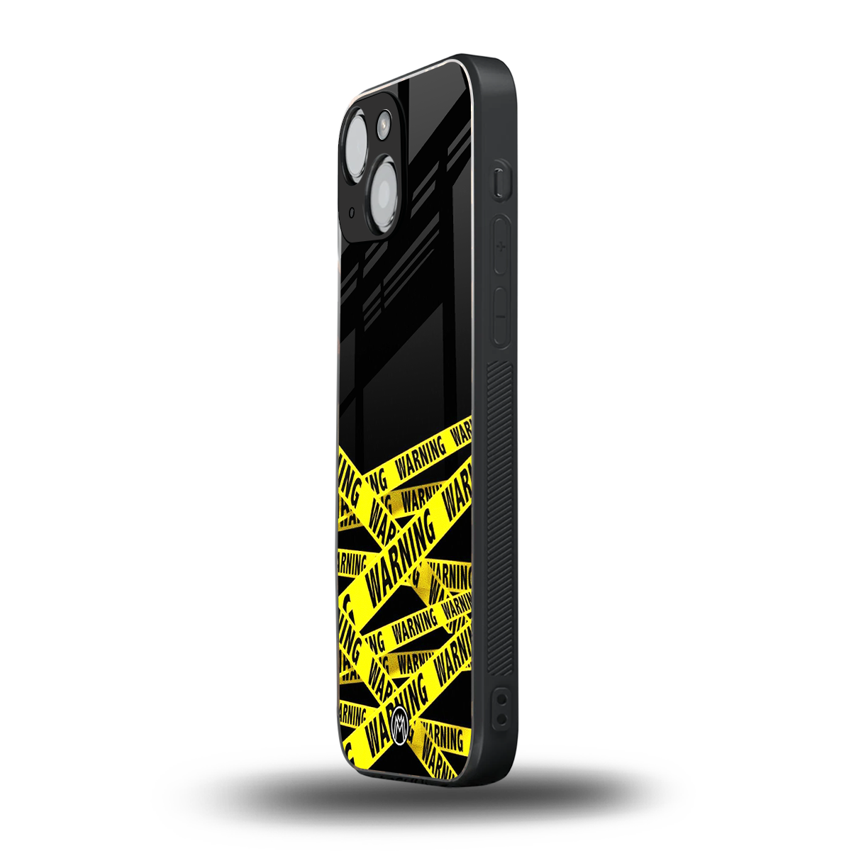 warning tape back phone cover | glass case for iphone 13 mini