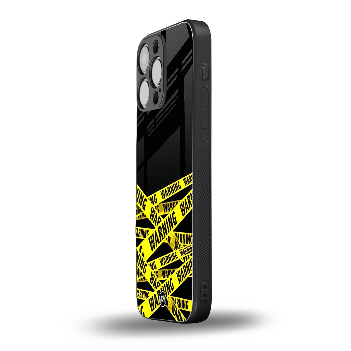 warning tape back phone cover | glass case for iphone 13 pro max