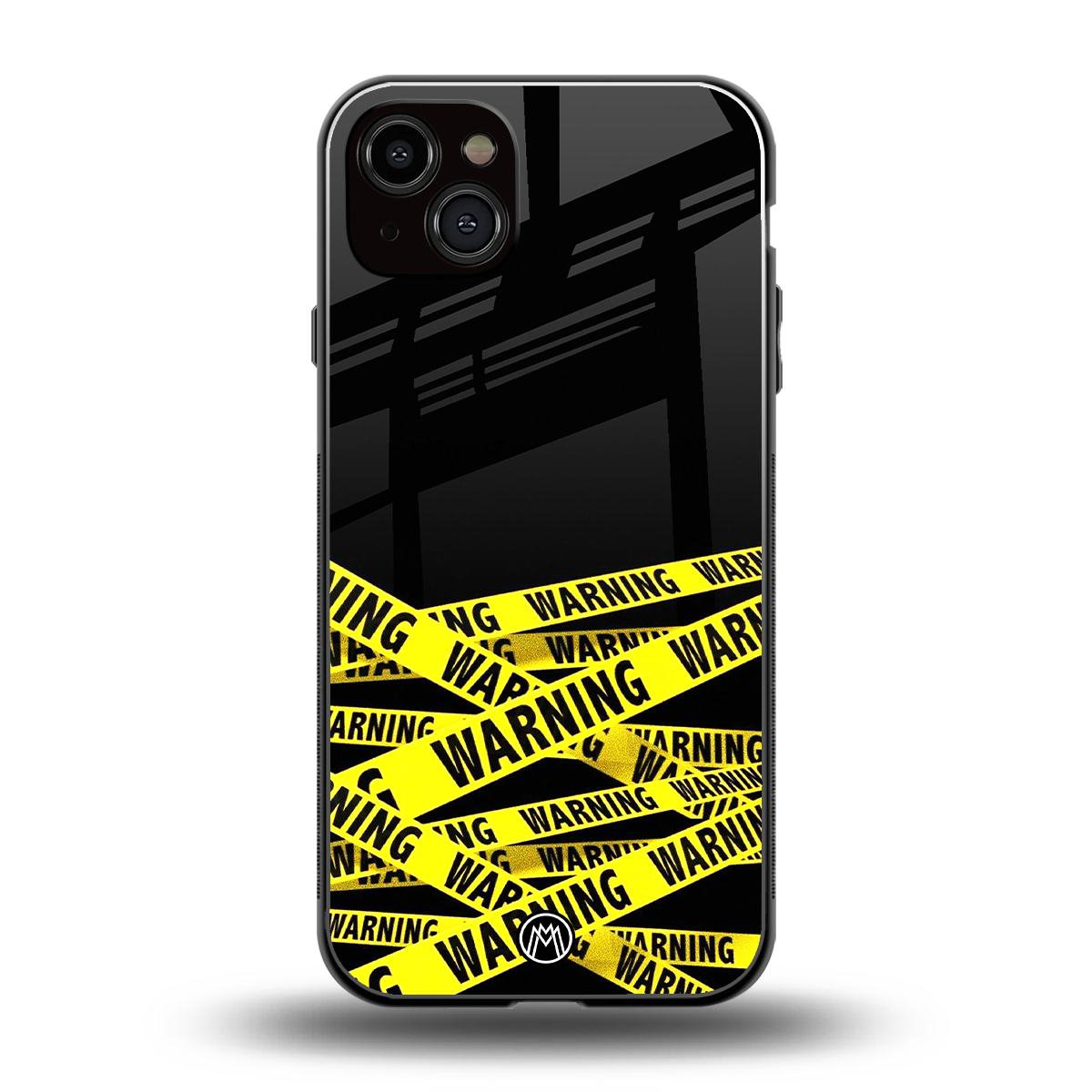 warning tape back phone cover | glass case for iphone 14 plus