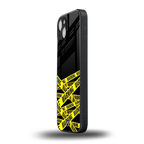 warning tape back phone cover | glass case for iphone 15