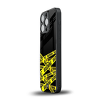 warning tape back phone cover | glass case for iphone 16 pro