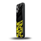 warning tape back phone cover | glass case for iphone 16