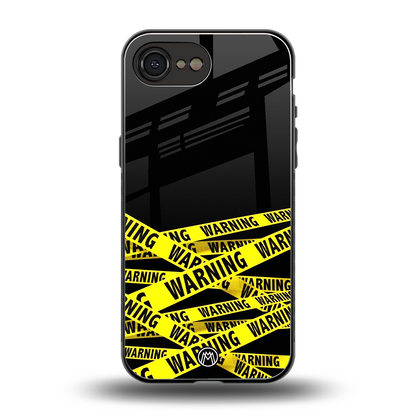 warning tape back phone cover | glass case for iphone 16e