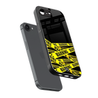 warning tape back phone cover | glass case for iphone 16e