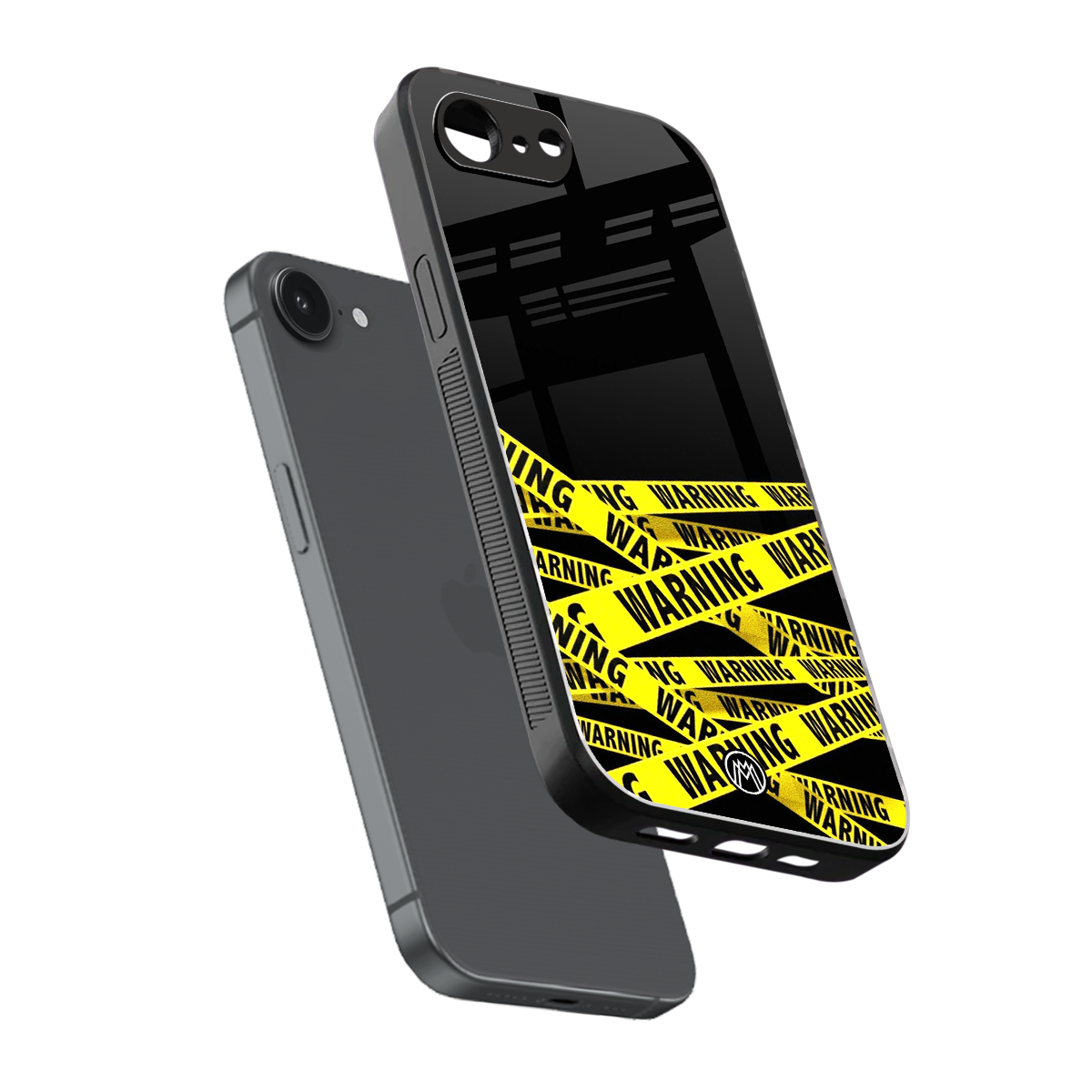 warning tape back phone cover | glass case for iphone 16e