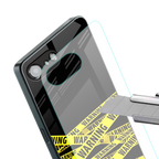 warning tape back phone cover | glass case for iphone 16e