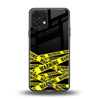 warning tape back phone cover | glass case for nothing phone 1