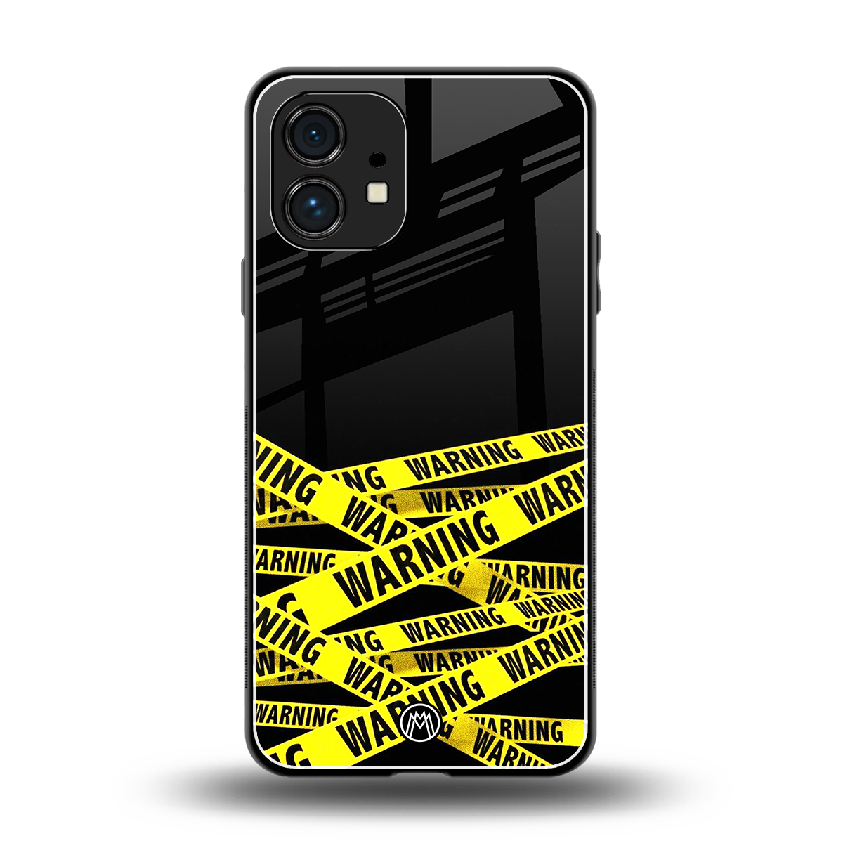 warning tape back phone cover | glass case for nothing phone 1