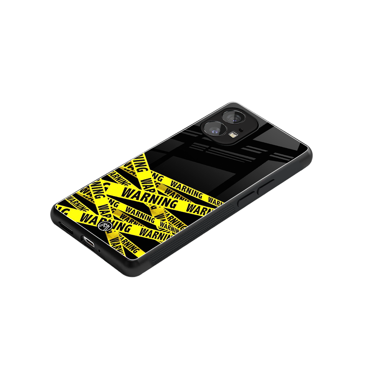 warning tape back phone cover | glass case for nothing phone 1