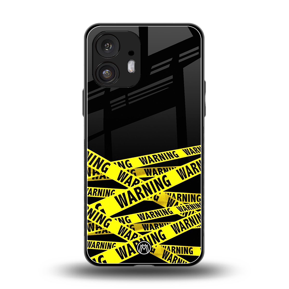 warning tape back phone cover | glass case for nothing phone 2