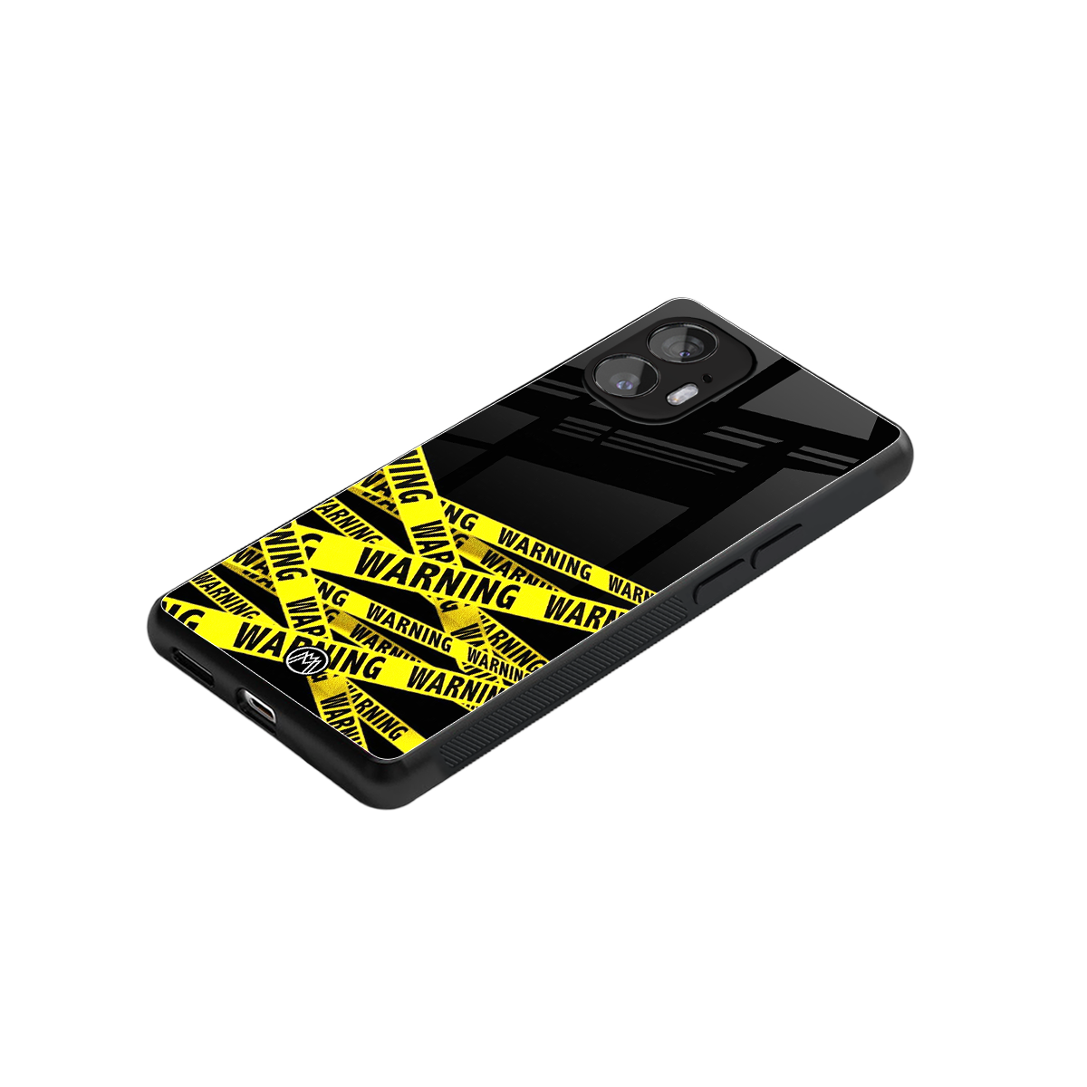 warning tape back phone cover | glass case for nothing phone 2