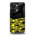 warning tape back phone cover | glass case for oneplus nord 3