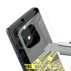 warning tape back phone cover | glass case for oneplus nord 3
