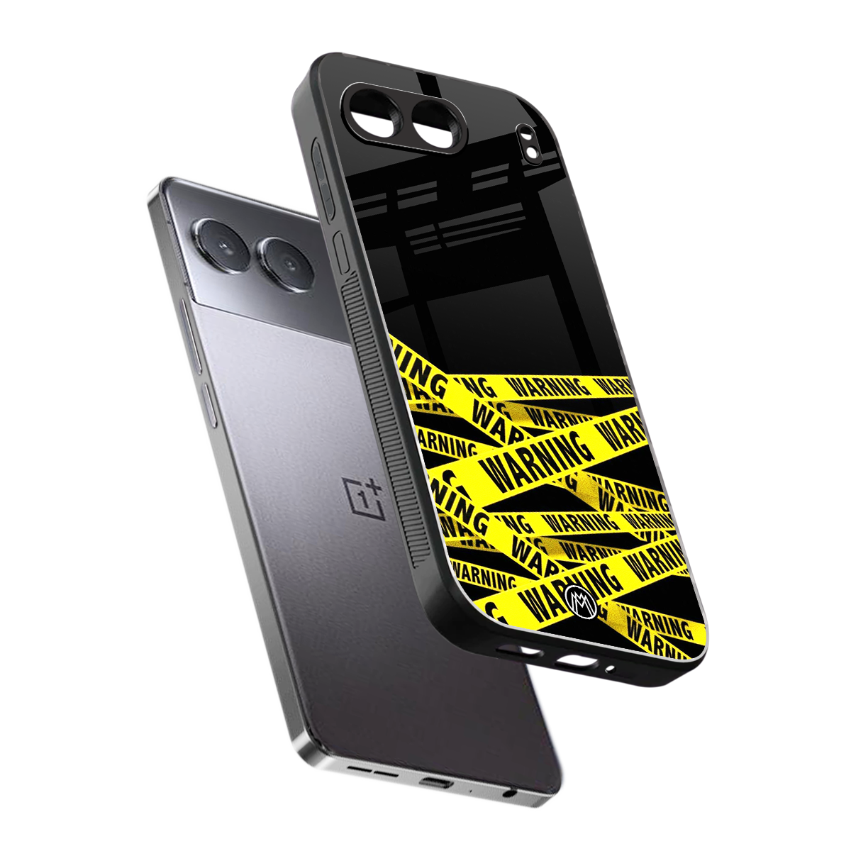 warning tape back phone cover | glass case for oneplus nord 4