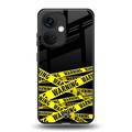 warning tape back phone cover | glass case for oneplus nord ce 3