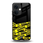 warning tape back phone cover | glass case for oneplus nord ce 3