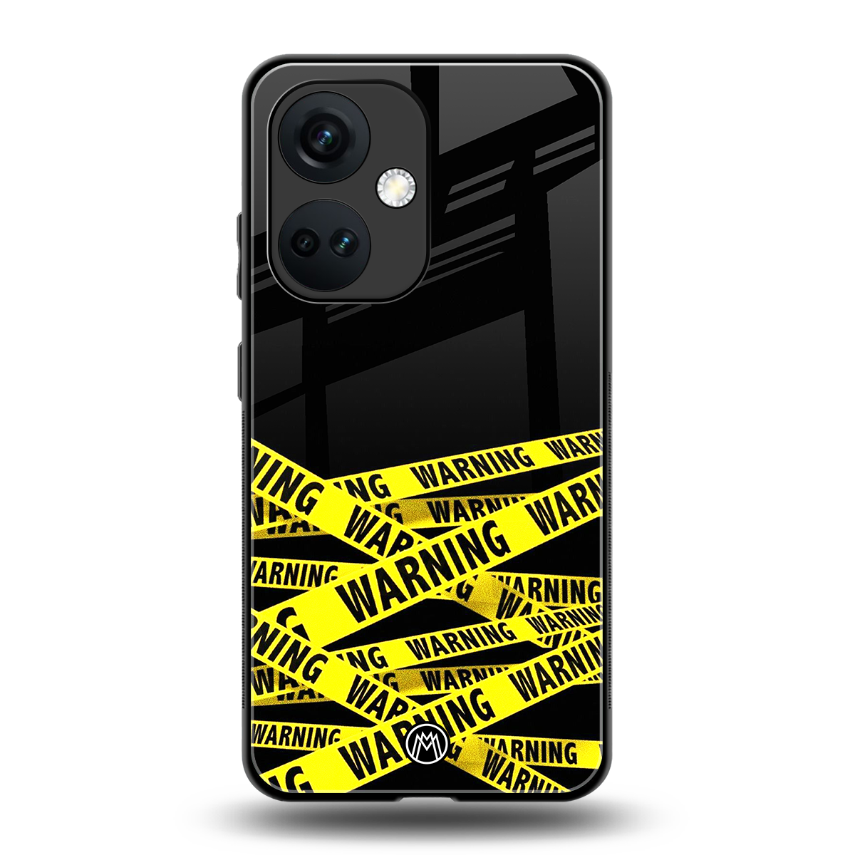 warning tape back phone cover | glass case for oneplus nord ce 3