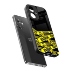 warning tape back phone cover | glass case for oneplus nord ce 3