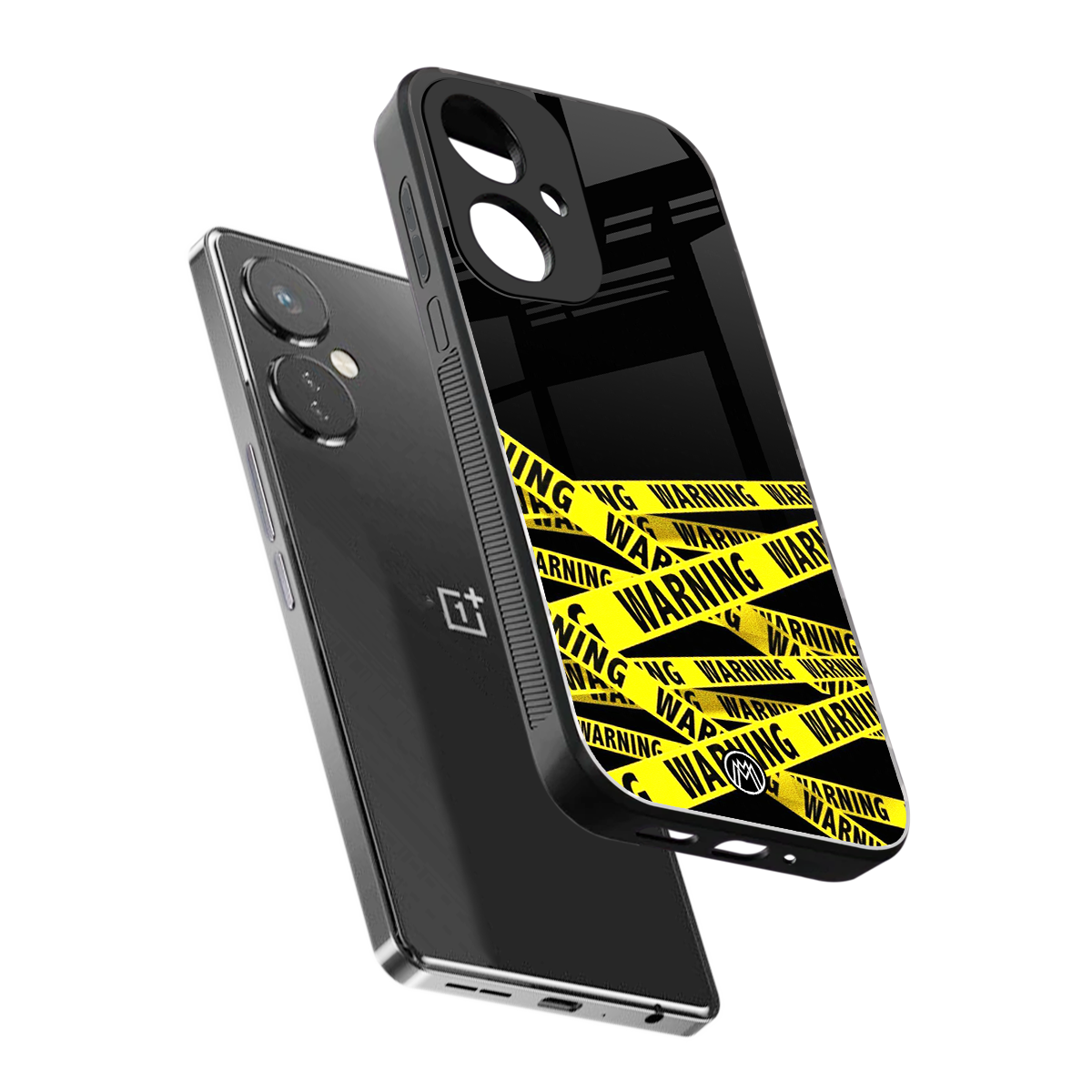 warning tape back phone cover | glass case for oneplus nord ce 3