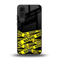 warning tape back phone cover | glass case for oneplus nord ce 4 lite