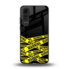 warning tape back phone cover | glass case for oneplus nord ce 4 lite