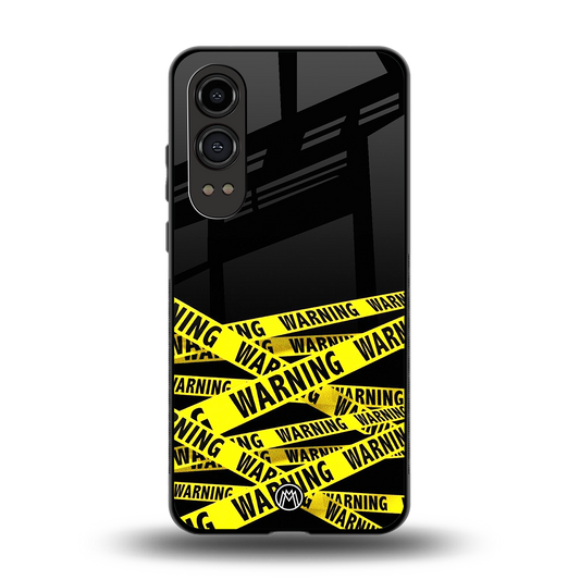 warning tape back phone cover | glass case for oneplus nord ce 4 lite