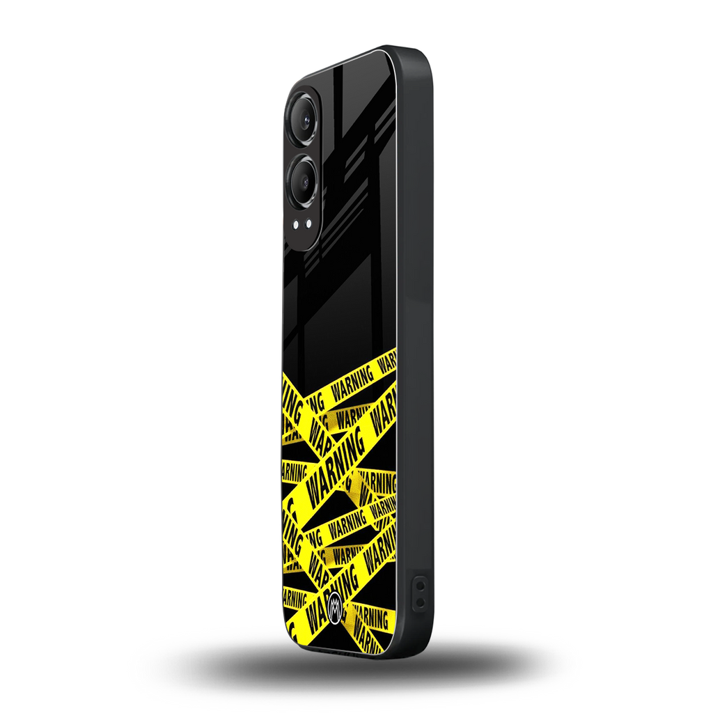 warning tape back phone cover | glass case for oneplus nord ce 4 lite