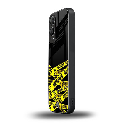 warning tape back phone cover | glass case for oneplus nord ce 4 lite
