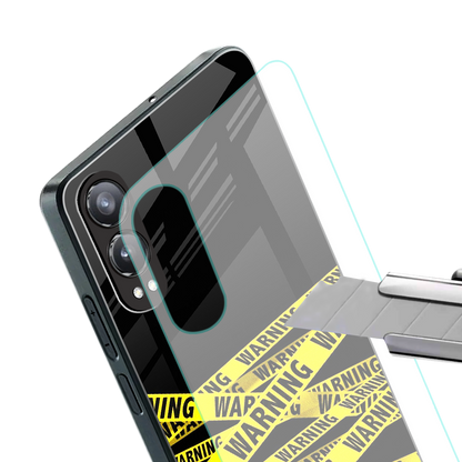 warning tape back phone cover | glass case for oneplus nord ce 4 lite