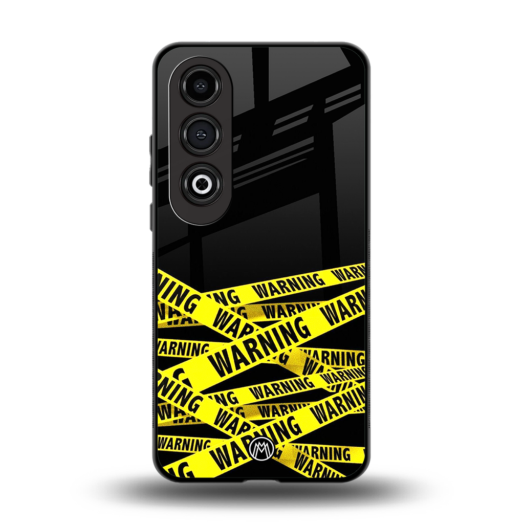 warning tape back phone cover | glass case for oneplus nord ce 4