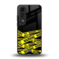 warning tape back phone cover | glass case for oneplus nord ce 4