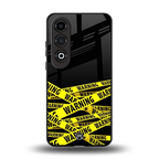warning tape back phone cover | glass case for oneplus nord ce 4