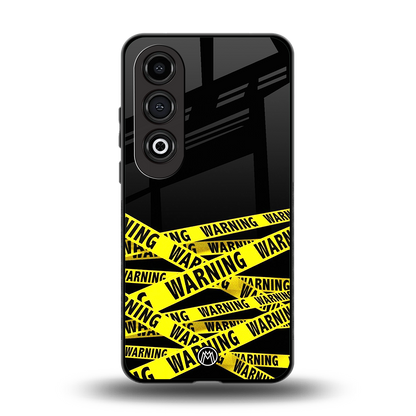 warning tape back phone cover | glass case for oneplus nord ce 4