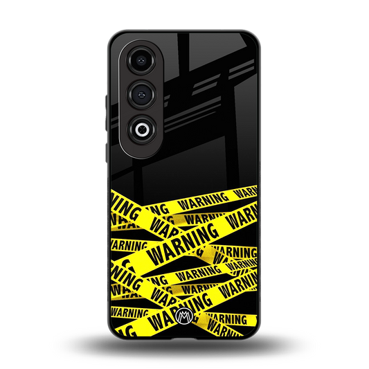 warning tape back phone cover | glass case for oneplus nord ce 4