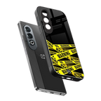 warning tape back phone cover | glass case for oneplus nord ce 4