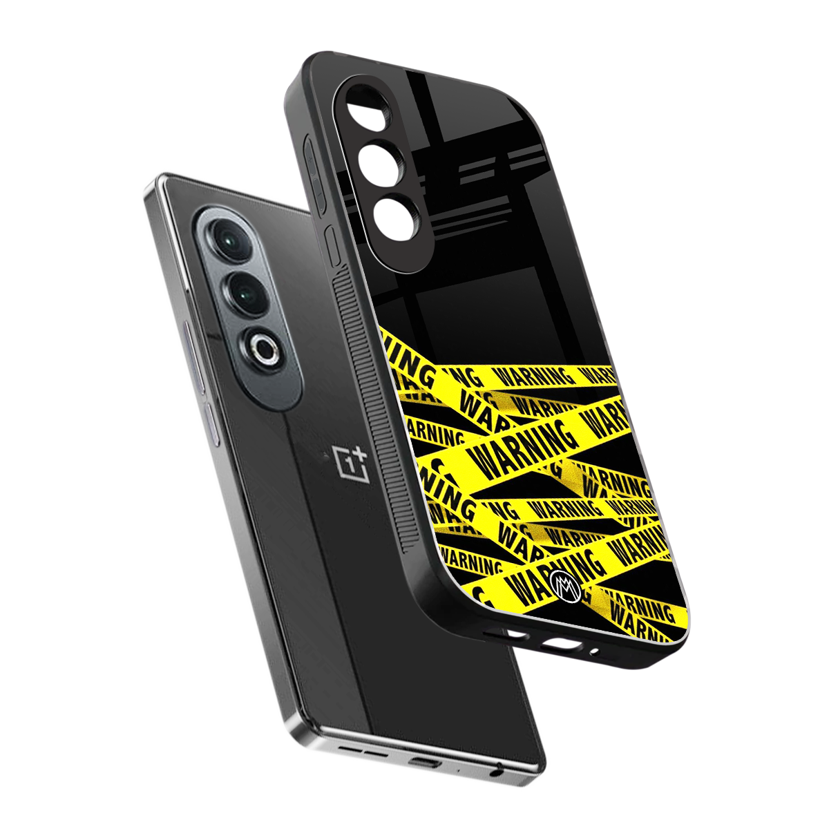 warning tape back phone cover | glass case for oneplus nord ce 4