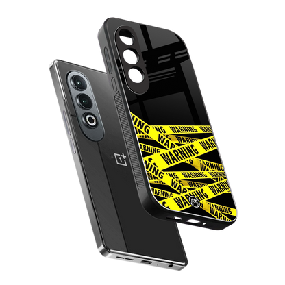 warning tape back phone cover | glass case for oneplus nord ce 4