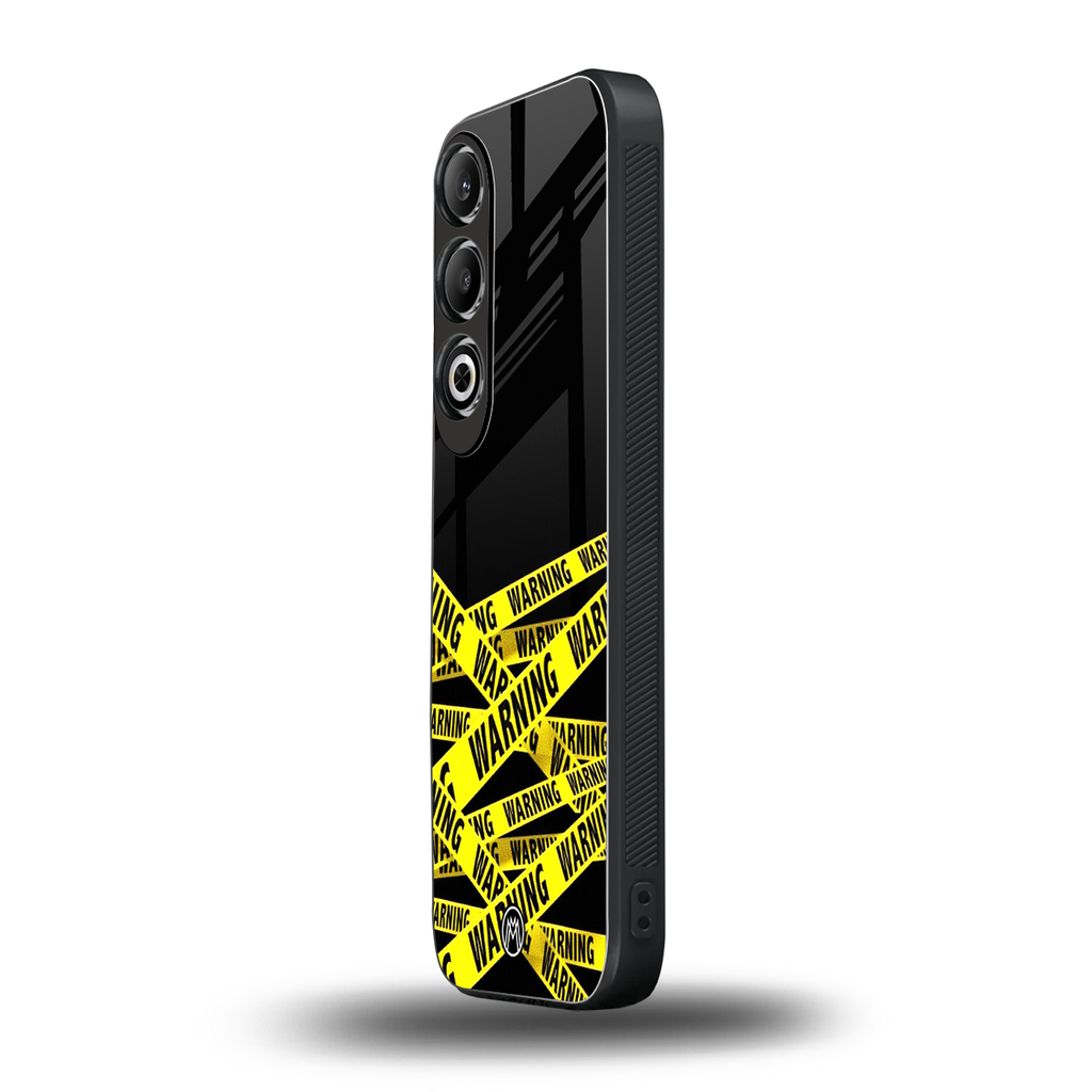 warning tape back phone cover | glass case for oneplus nord ce 4