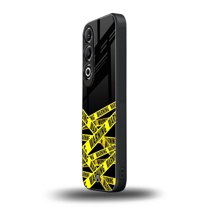 warning tape back phone cover | glass case for oneplus nord ce 4